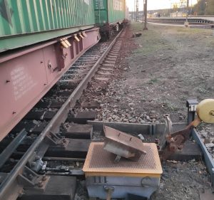 Vykolejení nákladního vlaku v Praze-Běchovicích. Foto: Drážní inspekce