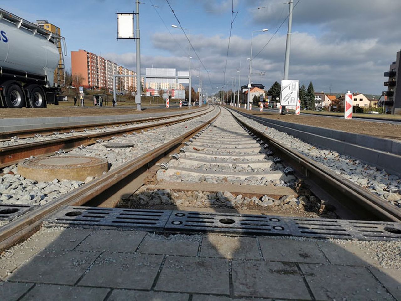Opravená část tramvajové trati v Plaské ulici. Foto: Eva Kriegerová / Plzen.eu