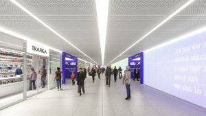 Vylepšený podchod pod brněnským hlavním nádražím, vizualizace. Pramen: Kancelář architekta města Brna