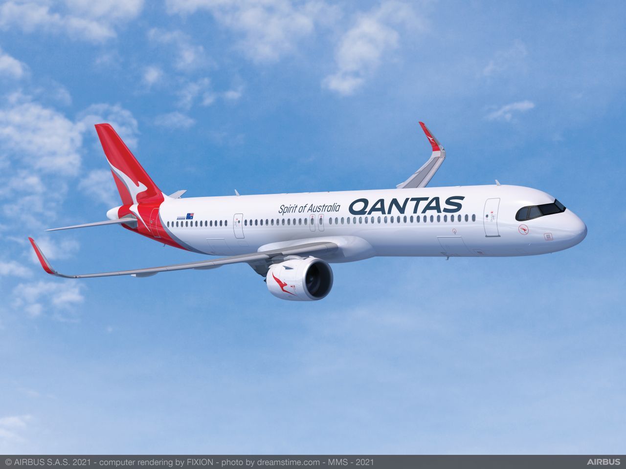 A321XLR v barvách Qantas. Foto: Airbus