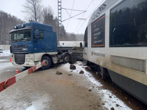 Nehoda na přejezdu u Jablonného nad Orlicí. Foto: Drážní inspekce
