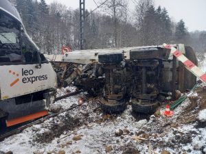 Nehoda na přejezdu u Jablonného nad Orlicí. Foto: Drážní inspekce