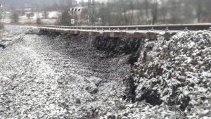 Poškozená trať u Valašské Polanky z poloviny ledna. Foto: Správa železnic