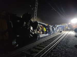 Srážka nákladních vlaků v Prosenicích. Foto: Drážní inspekce