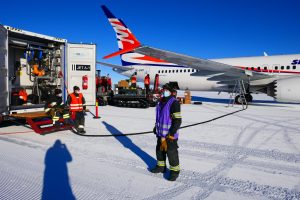 Boeing 737 MAX 8 na Antarktidě. Foto: Smartwings