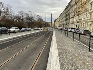 Tramvajová trať v Opletalově ulici v Praze. Autor: Zdopravy.cz/Jan Šindelář