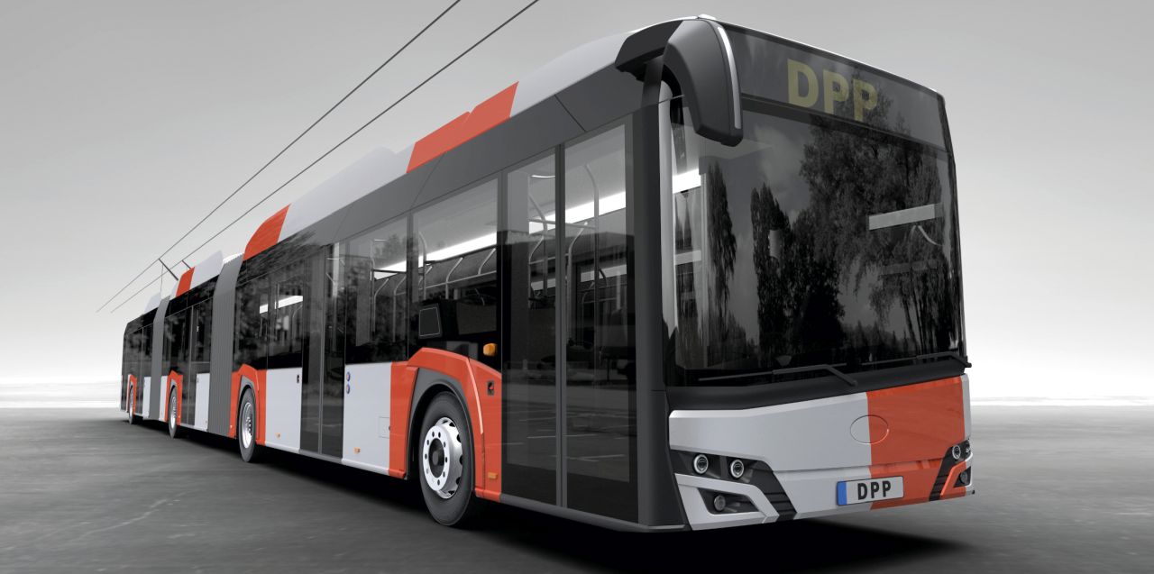 Nový trolejbus pro DPP. Autor vizualizace: Solaris Bus & Coach a Škoda Transportation