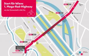 Plánovaná cyklodálnice ve Vídni. Pramen: Mobilitätsagentur Wien