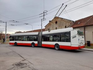 Poslední den provozu trolejbusu Škoda 25Tr v Brně ve Šlapanicích. Foto: Rudolf Staněk
