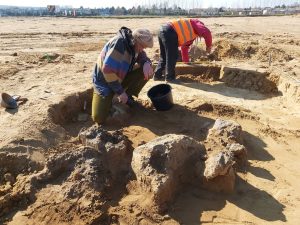 Archeologický průzkum v místech budoucí dálnice D55. Pramen: ŘSD