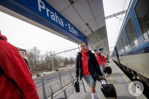 Zvláštní vlak pro fotbalisty Slavie Praha v Edenu. Autor: Petr Končal