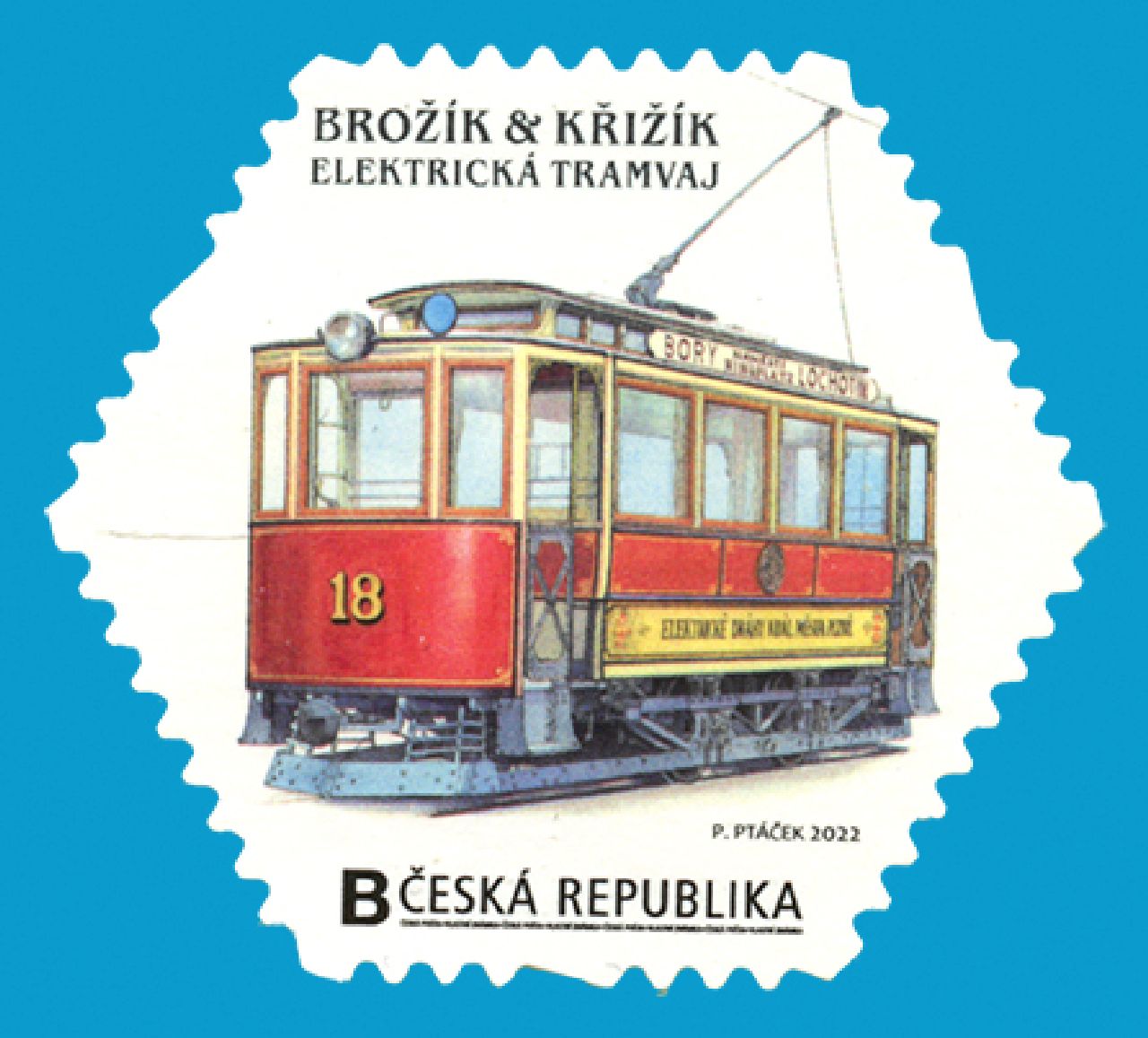 Nová známka s tramvají Brožík & Křižík. Foto: Česká pošta