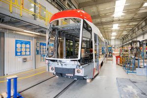Výroba nové tramvaje Škoda ForCity Smart 45T pro Brno. Pramen: Škoda Group