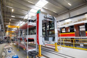 Výroba nové tramvaje Škoda ForCity Smart 45T pro Brno. Pramen: Škoda Group