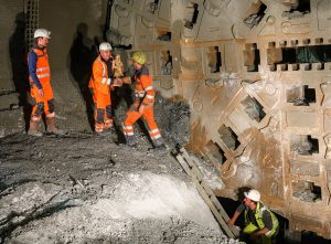 První prorážka v úpatním tunelu Semmering (červen 2022). Pramen: ÖBB/Ebner