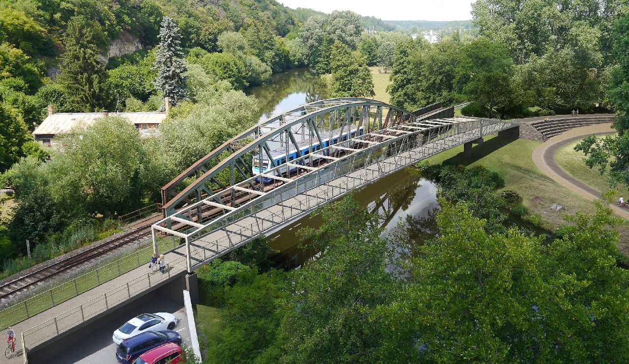 Vizualizace nového mostu přes Jizeru v Mladé Boleslavi. Foto: Excon