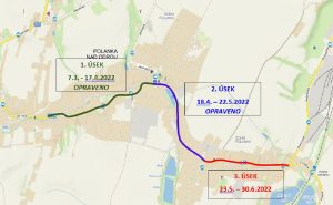 Mapa oprav silnice II/478. Foto: MSK