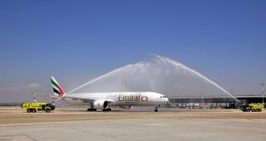 První přílet Emirates do Tel Avivu. Foto: Emirates