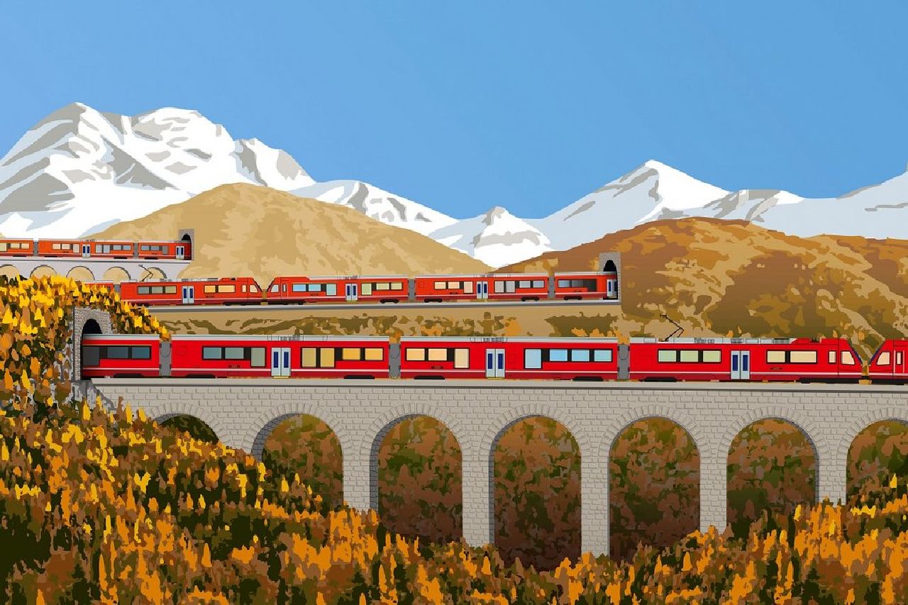 Plakát k pokusu o nejdelší osobní vlak na světě. Foto: Rhätische Bahn