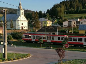 První jízda vlaků ze Švýcarska po Čiernohronské železnici. Foto: ČHŽ