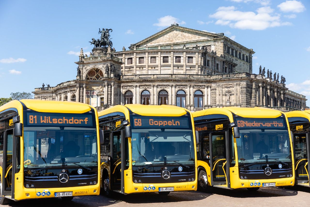 Nové elektrobusy v Drážďanech. Foto: DVB