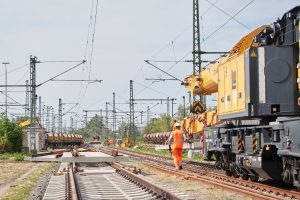 Stavební práce na trati Frankfurt .- Manheim. Foto: DB