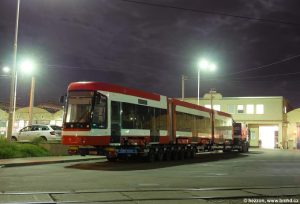 Příjezd první tramvaje 45T do Brna. Foto: BMHD.cz
