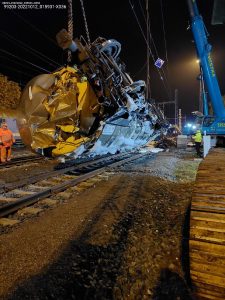 Odstraňování nehody v Poříčanech. Foto: Správa železnic