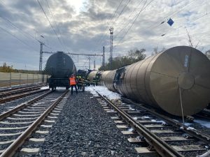 Odstraňování nehody v Poříčanech. Foto: Správa železnic