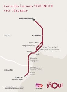 Trasa vlaků Paříž - Barcelona. Foto: SNCF
