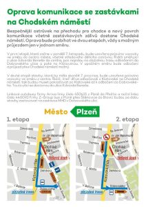 Mapa objízdných tras kvůli omezení na Chodském náměstí. Foto: Plzen.eu