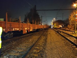 Vykolejení nákladního vlaku v Horních Počernicích. Foto: Drážní inspekce
