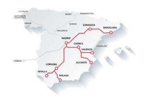 Mapa linek Iryo plánovaná do června 2023. Foto: Allrail.eu