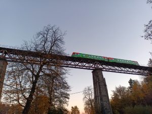 Testování motorové jednotky 628 na trati Most - Moldava v Krušných horách.
