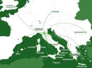 Seznam destinací AeroItalie pro léto 2023 z FlorencieZdroj: AeroItalia