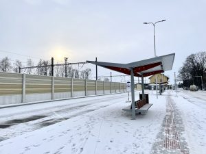 Autobusový terminál v Soběslavi. Pramen: Správa železnic