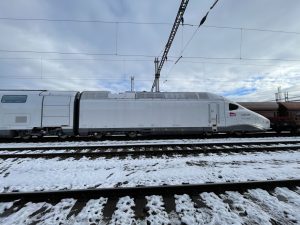 Ryclovlak TGV, ranžír České Budějovice (7. 12. 2022). Autor: Zdopravy.cz/Jan Šindelář