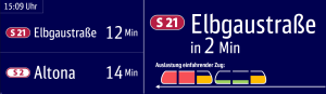 Zobrazování informací o obsazenosti vozů. Foto: Deutsche Bahn