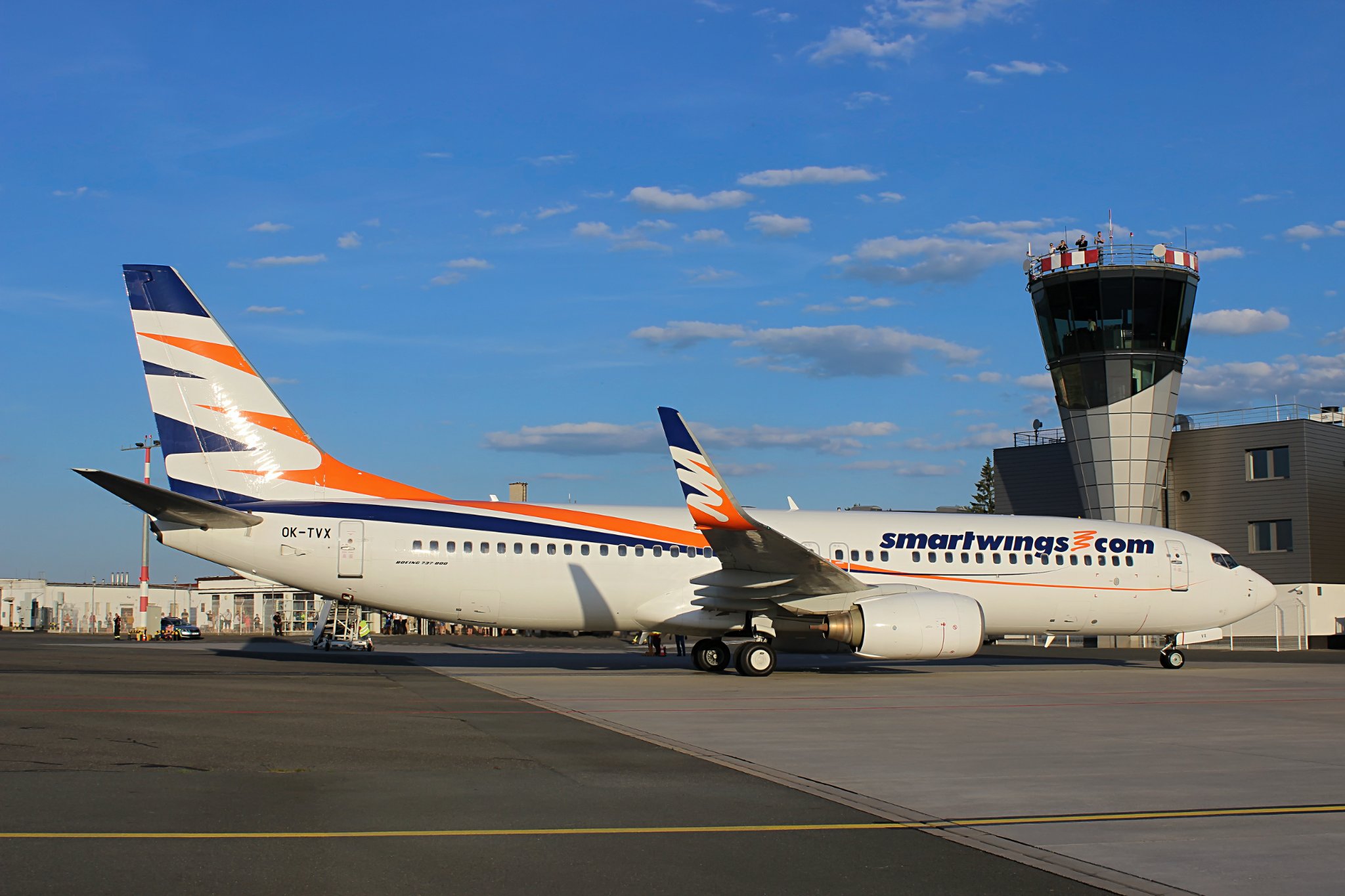 Boeing 737 letecké společnosti Smartwings na letišti v Karlových Varech Foto: Jan Slezák