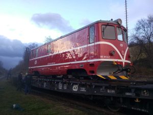 Lokomotiva 705.913 v Třemešné ve Slezsku. Foto: Osoblažská úzkorozchodná dráha