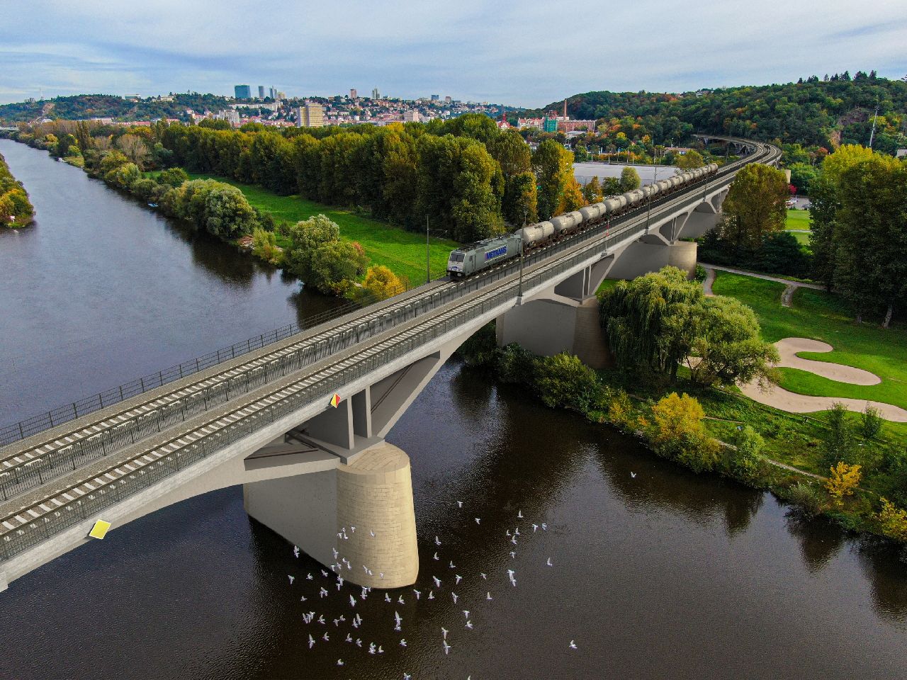Vizualizace Branického mostu po rozšíření. Foto: ČD Cargo