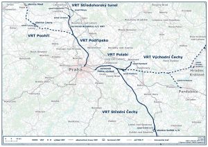 Trasy budoucích vysokorychlostních tratí v Česku. Foto: Správa železnic