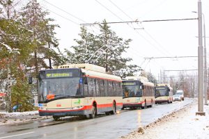 Nová trolejbusová trať v Jihlavě. Foto: Elektroline