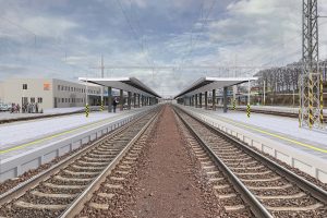 Vizualizace nových nástupišť ve stanici Lovosice. Foto: Správa železnic