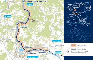 Mapa oprav úseku tratě 072 v úseku Litoměřice - Ústí nad Labem. Foto: Správa železnic