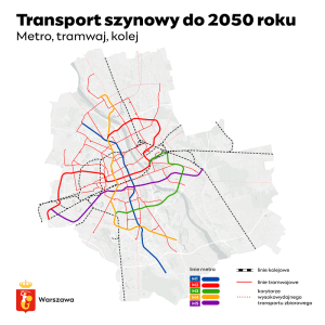 Budoucnost varšavského metra.
Zdroj: město Varšava
