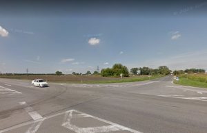 Křižovatka silnic I/55 a II/432 u Hodonína, původní stav. Foto: Google Street View