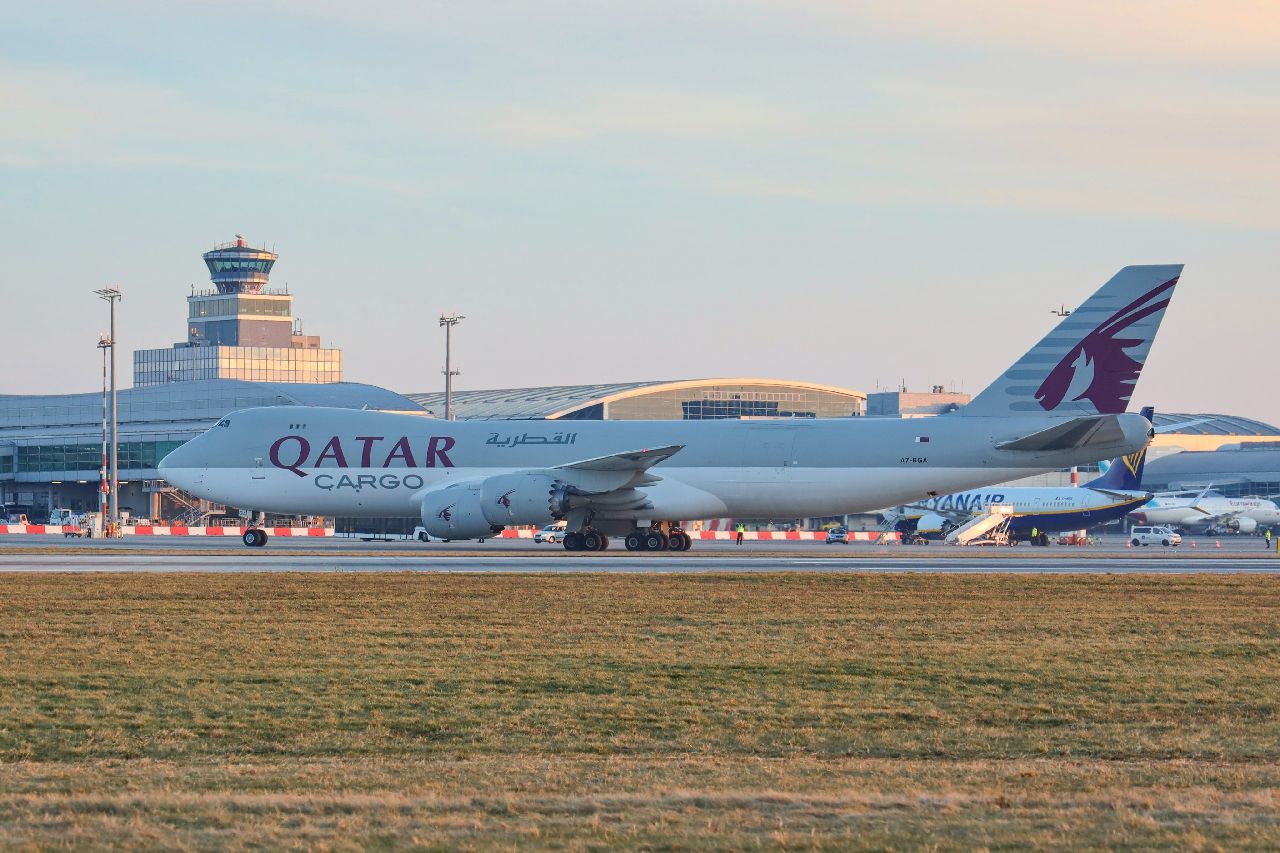 Boeing 747-8F společnosti Qatar Airways Cargo v Praze. Foto: Letiště Praha