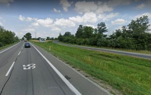 Silnice I/55 u Hrušek. Foto: Google Street View