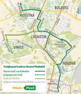 Nové trolejbusové projekty v Plzni. Pramen: Město Plzeň